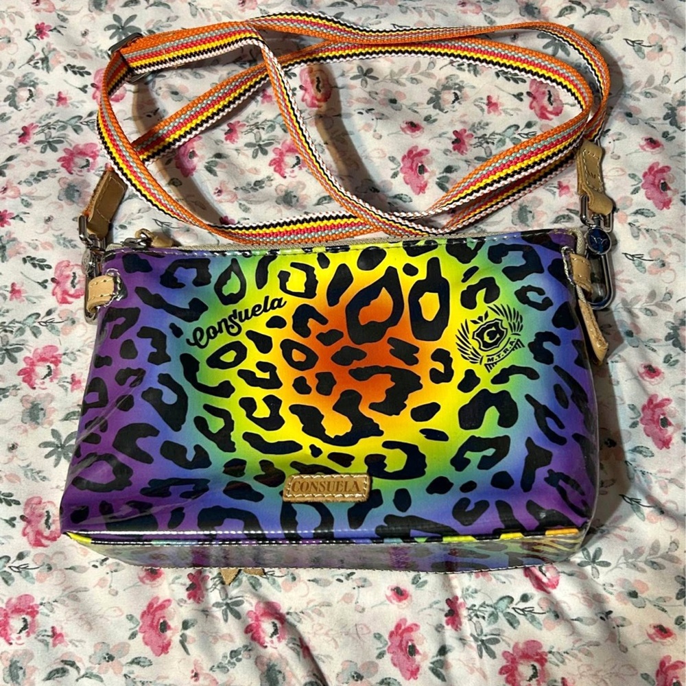 Consuela Vibrant Leopard Crossbody Bag